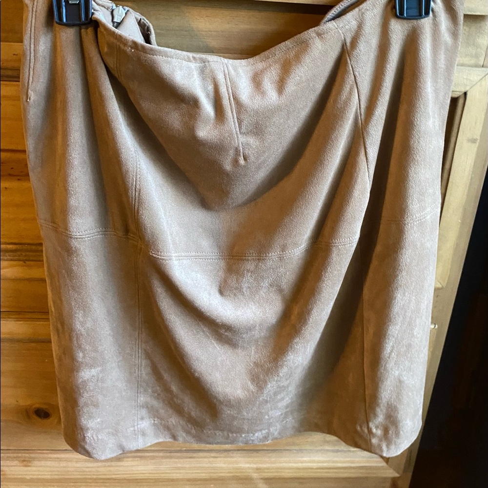 Suede mini skirt